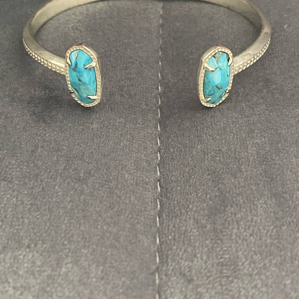 Kendra Scott Elton Turquoise Stone Gold Cuff Bracelet